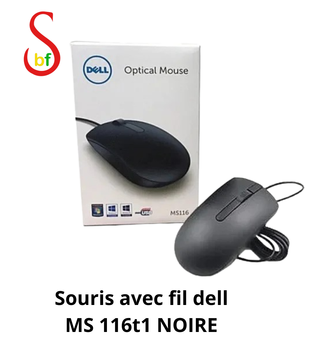 sougoubfmarket (9) Souris avec fil dell MS 116t1 NOIRE – Image 1