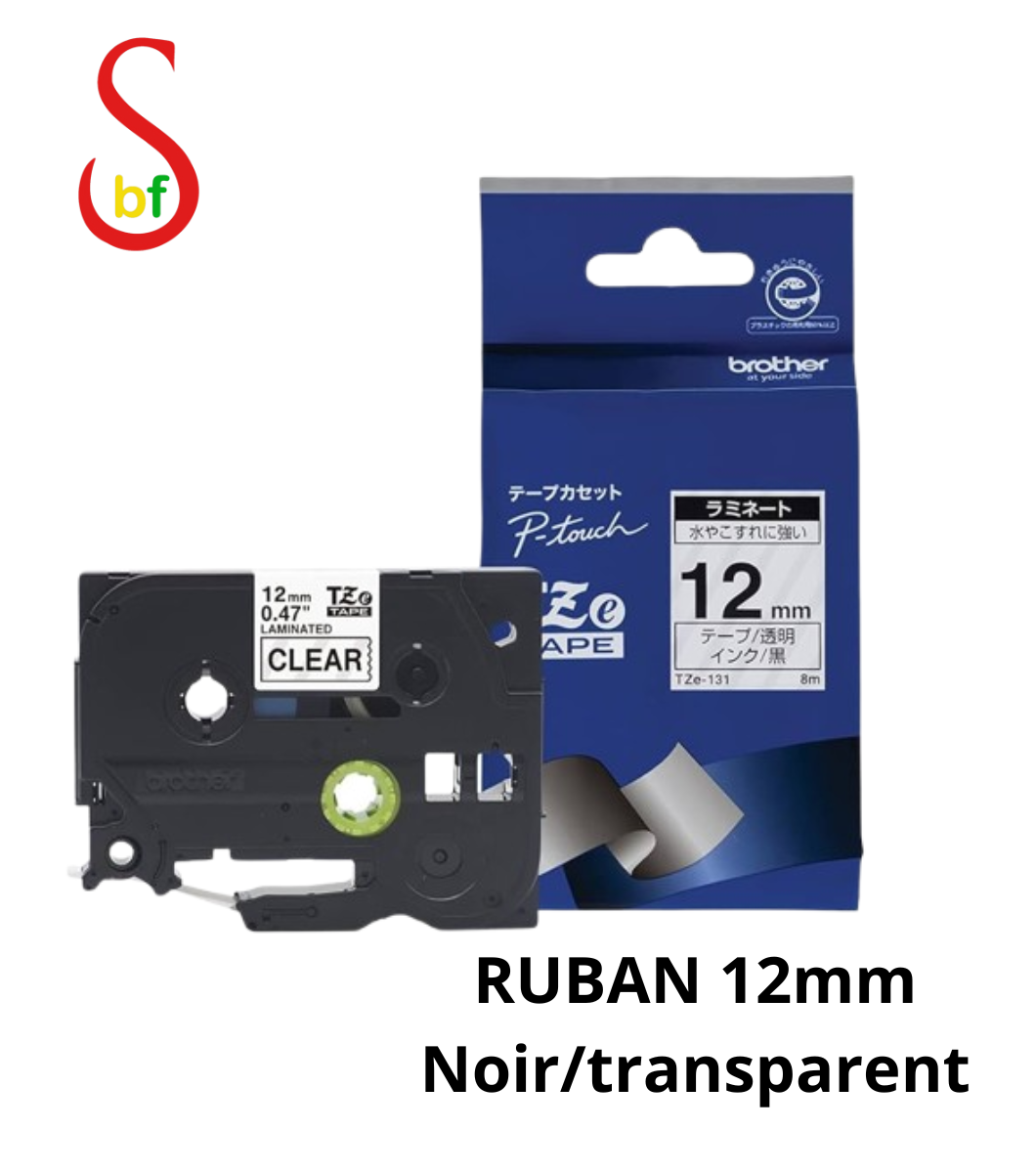 sougoubfmarket RUBAN 12mm Noir/Transparent – Image 1